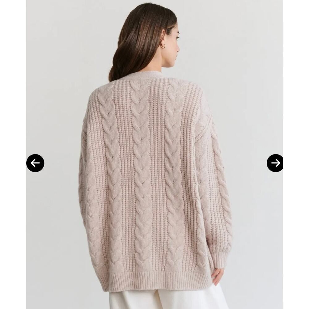 Jenni Kayne Cable Cocoon Cardigan blush Small - Picture 5 of 7